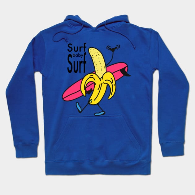 Banana surfing Hoodie by BaliChili